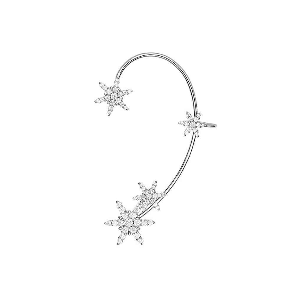 Sparkling Snowflake Ear Cuff Earring｜(Sliver/Gold)